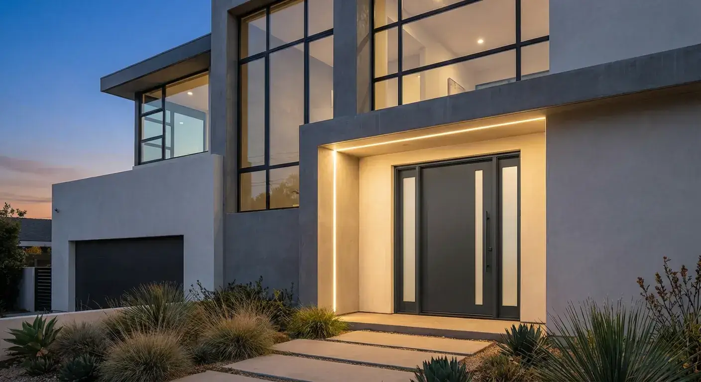 Contemporary luxury entry door with sleek design and clean lines for South Florida homes