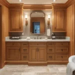 Custom bathroom vanity cabinetry with premium materials and finishes