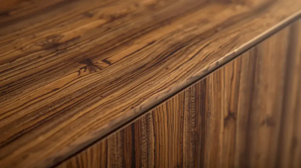 Italian veneer finish showcasing premium craftsmanship and wood grain