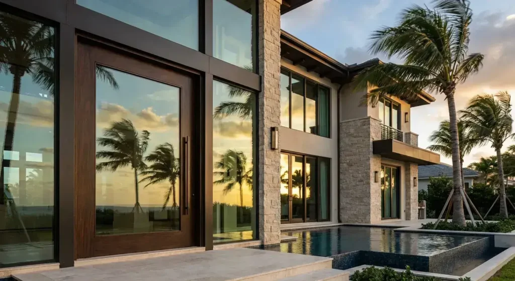 Impact doors with luxury beachside home in South Florida