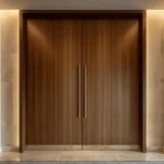 Oversized interior door serving as a statement architectural element