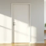 White interior door in a bright South Florida home with natural light and wood flooring.