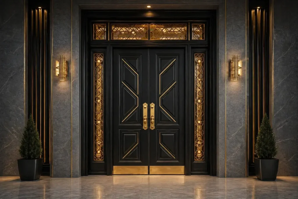 luxury black entrance exterior door