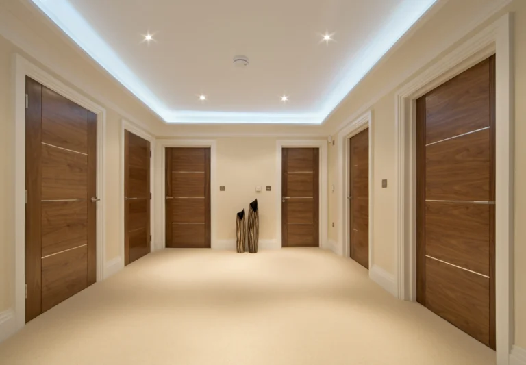 Full-height flush interior doors with concealed hinges Harbor Beach home