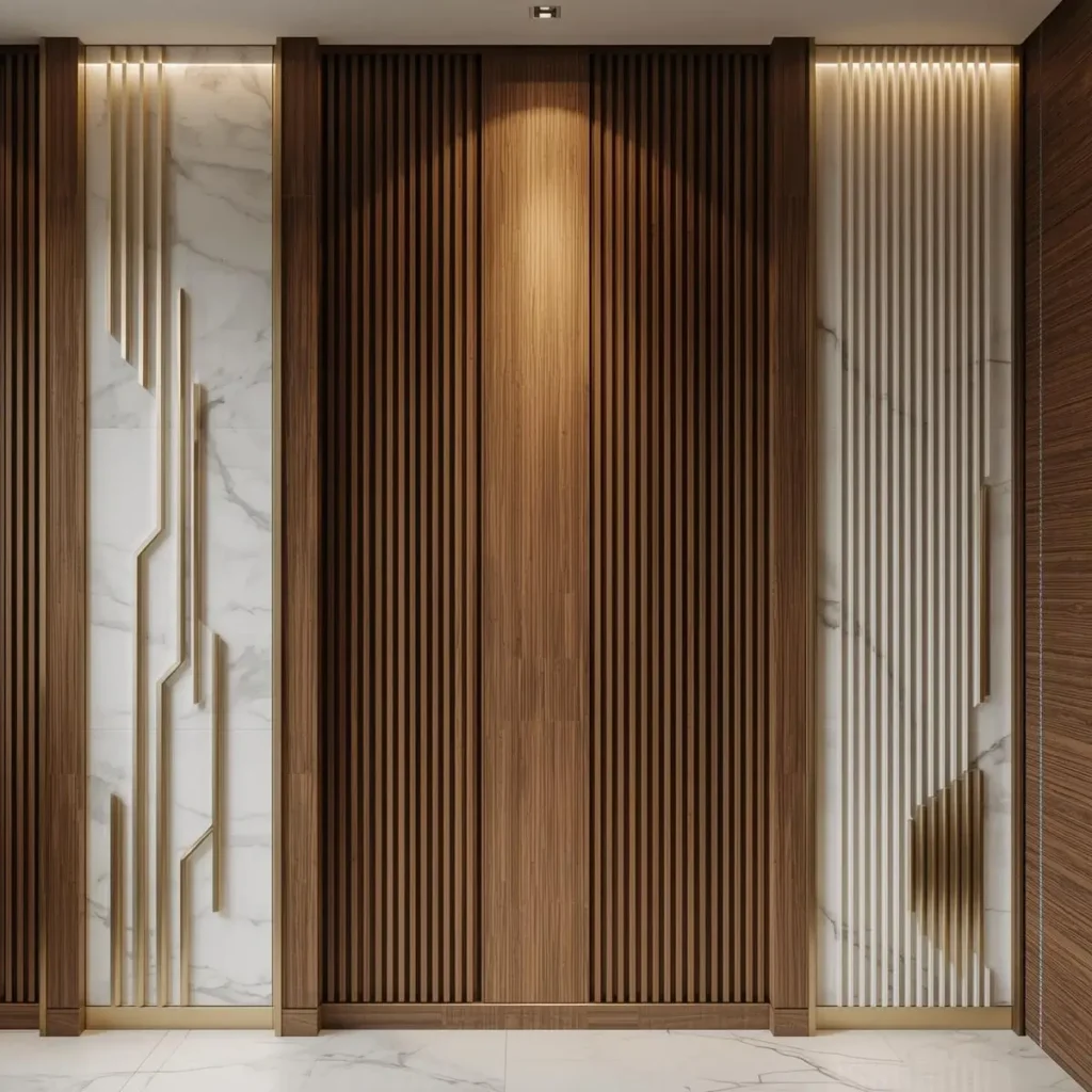 Luxury Wall Panels With Natrual Stone And Gold Design 1024x1024