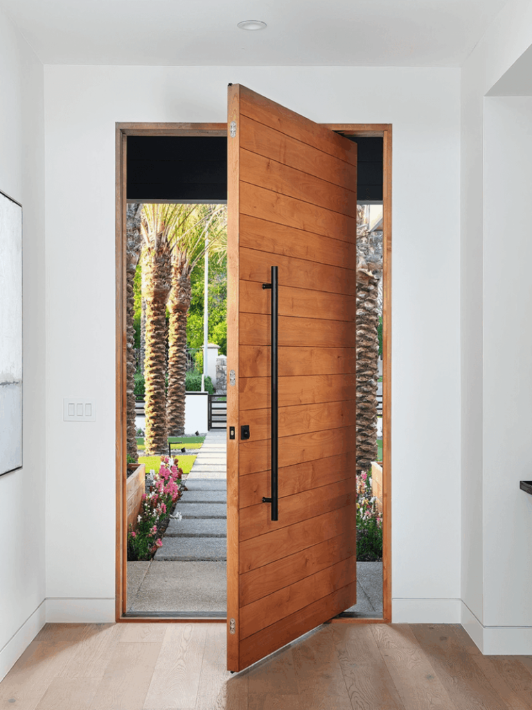 pivot oak wood impact door