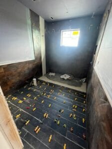 sauna install dark brown