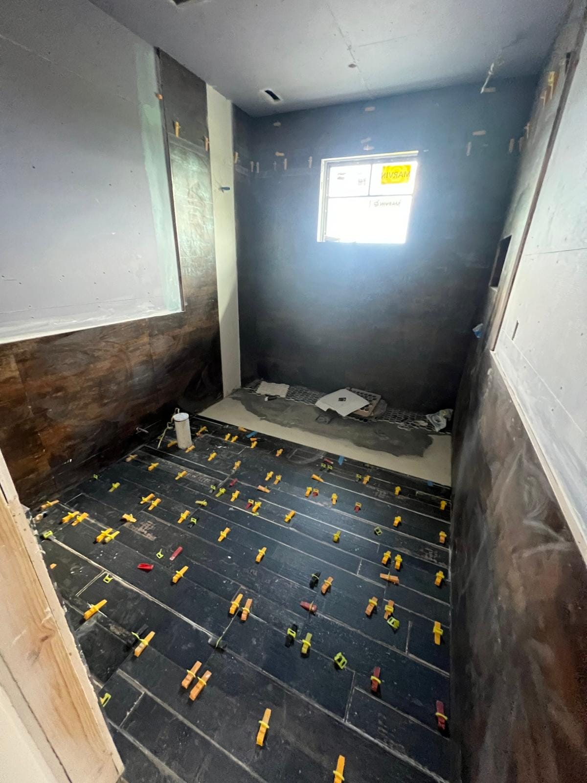 sauna install dark brown