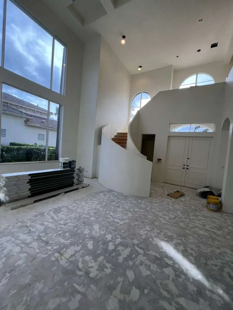 before picture engineer floor and stairs