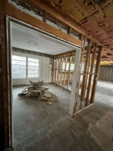 movie room being prepared