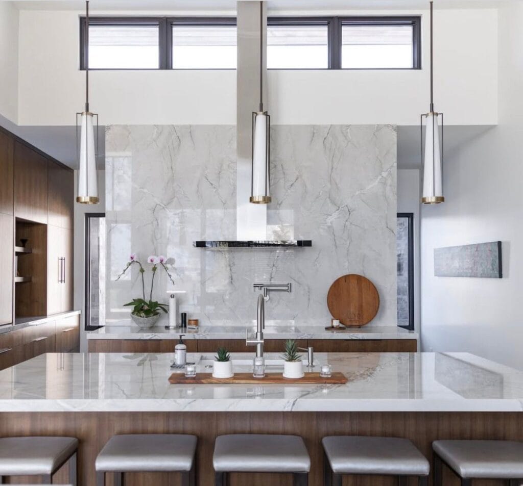 backlit countertop,modern kitchen design, illuminated countertop,cristallo,onyx,taj mahal quartzite countertops, contemporary kitchen, custom cabinetry, european kitchen design, soft neutral kitchen, oak