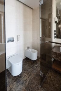 luxury bathroom interior and glass shower bath