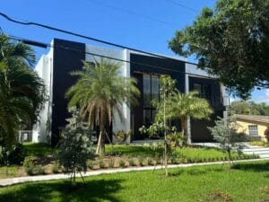 new construction building landscaping