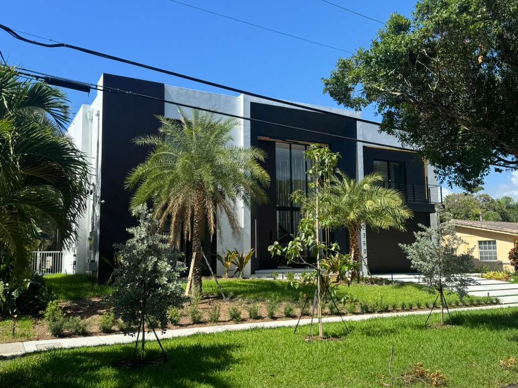 new construction building landscaping